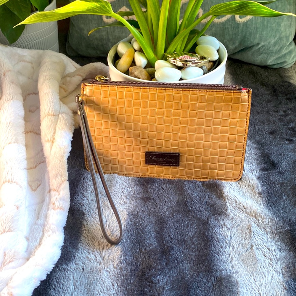 Dooney Bourke Basket Weave Embossed Leather Lilliana Wristlet